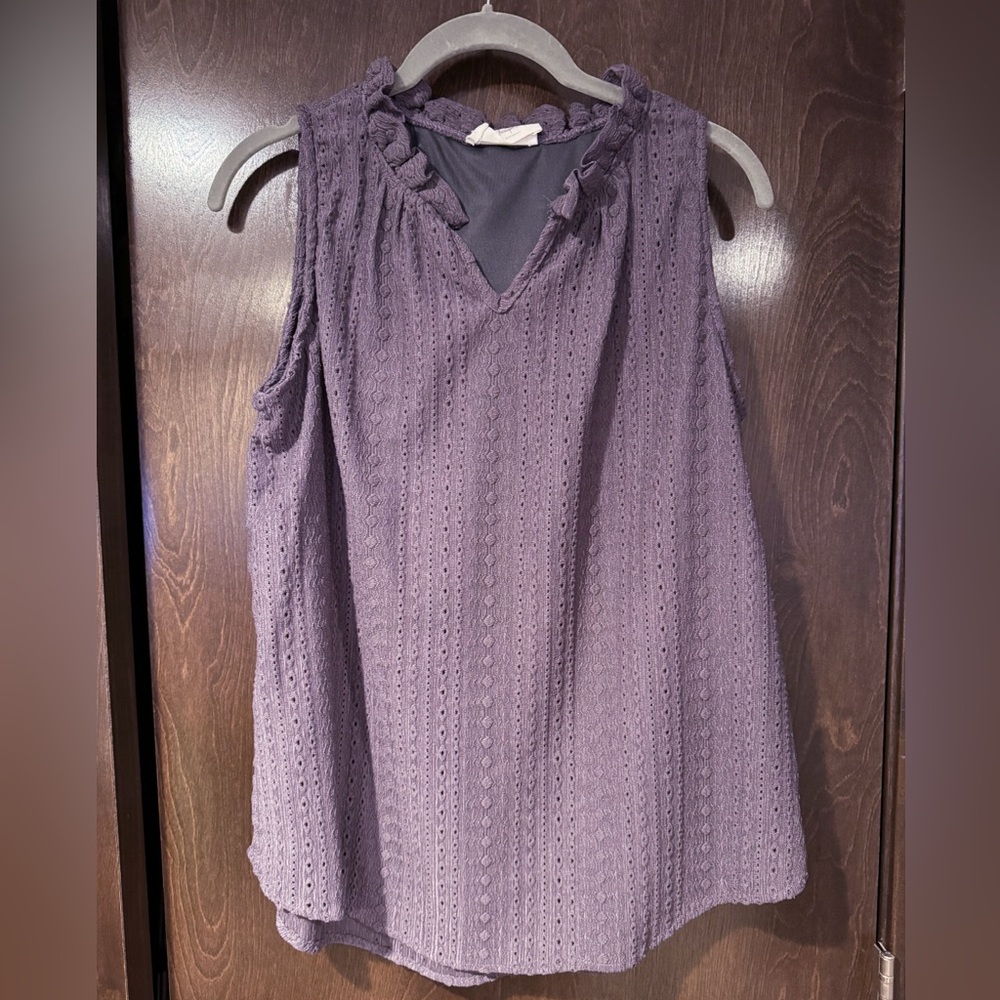 NWOT. Purple V-Neck Tank